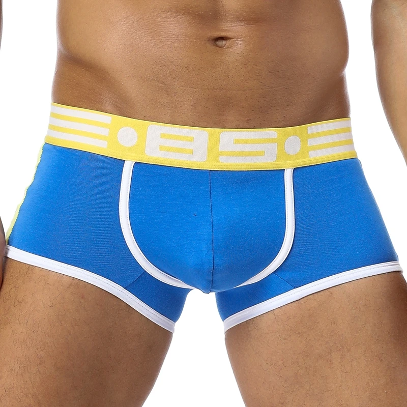 BS брендовые боксеры мужское нижнее белье Cueca пикантные мужские трусы дышащие