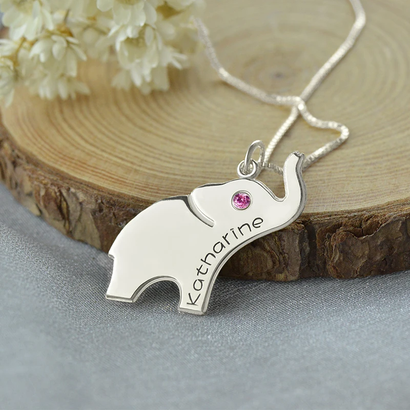 Ожерелье с надписью AILIN Lucky Birthstone Elephant серебряное ожерелье | Украшения и