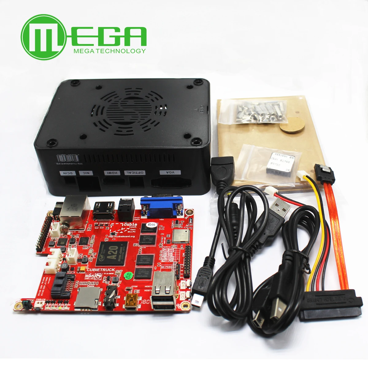 Cubieboard3 A20 dual core макетная плата Cubietruck beyond basic raspberry pie pcduino с черным корпусом|pcduino|pcduino