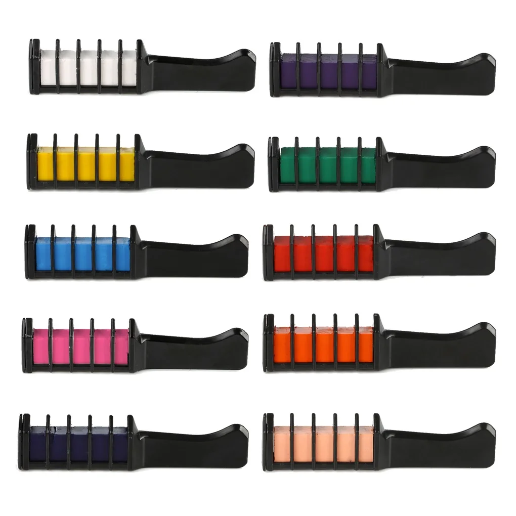 S Temporary Mini Disposable Crayons Hair Color Dyeing Mascara Dye Chalk Box With Brush