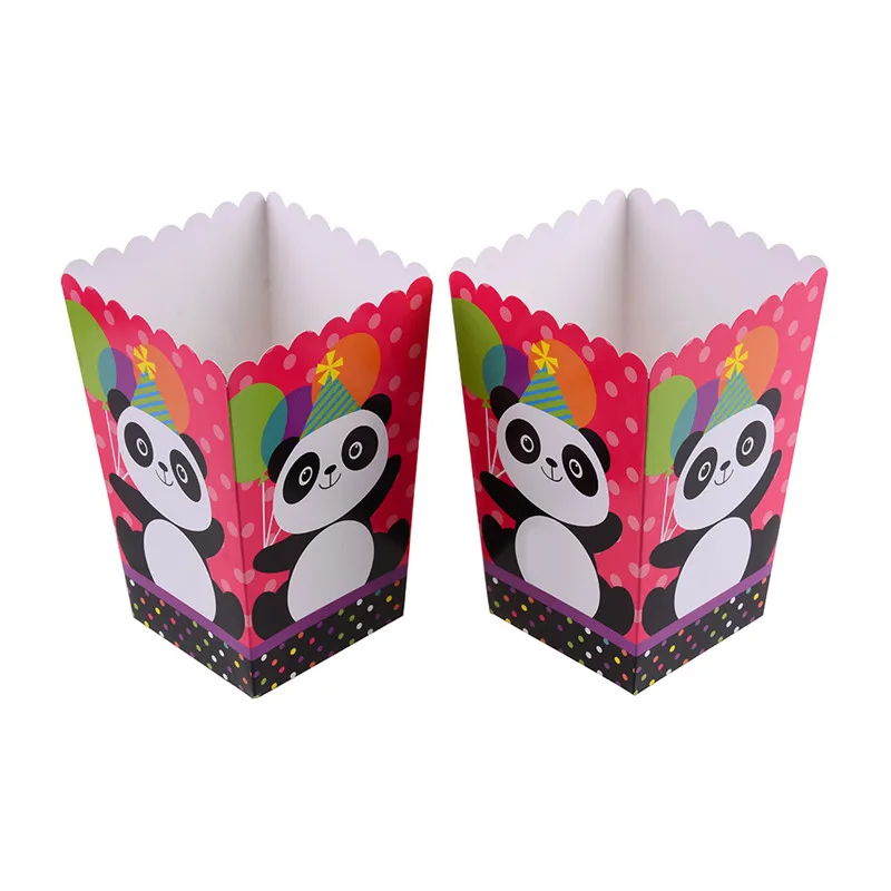 Lovely Cartoon Panda Paper Plate Cup Flag Banner Popcorn Box Party Decoration For Kids Birthday Supplies | Дом и сад