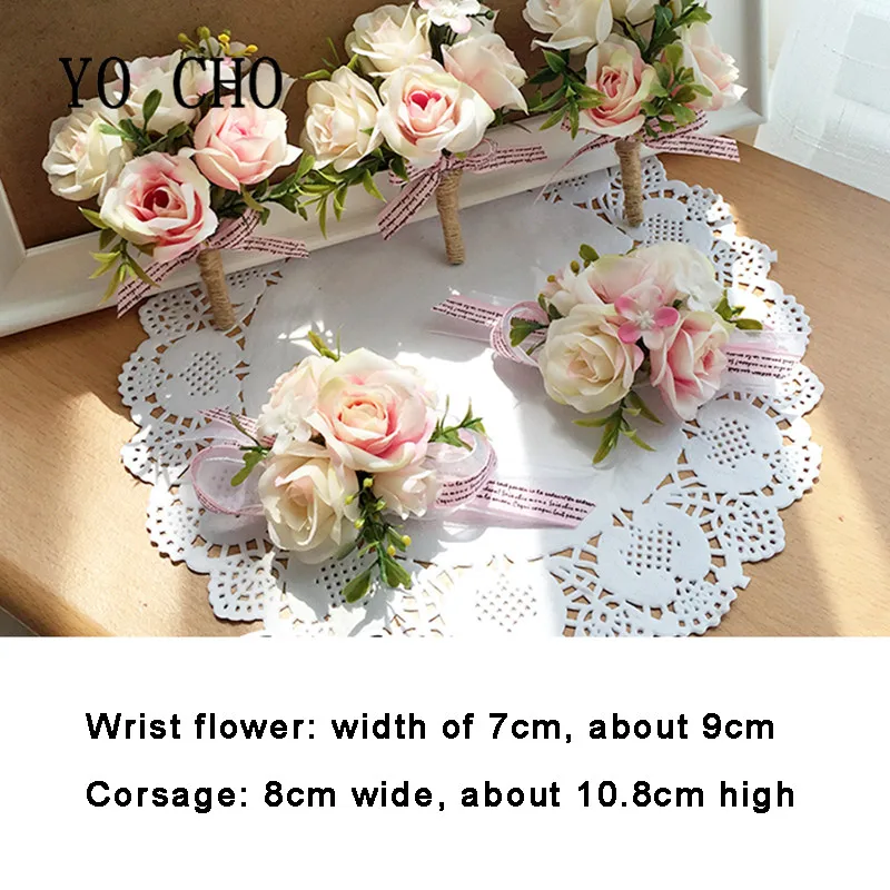 YO CHO Роза Тиффани на запястье корсаж для подружки невесты Цветы рукоделия