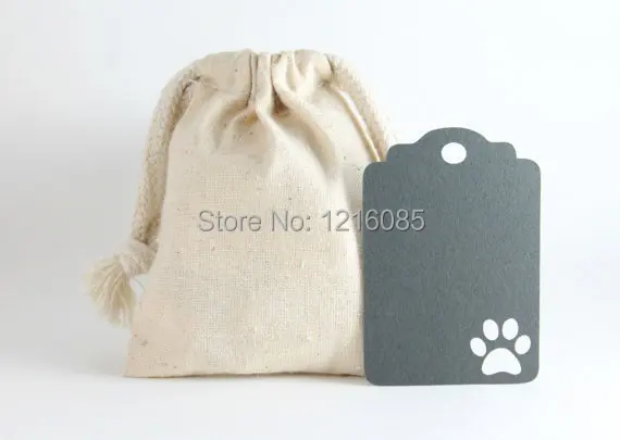 

Charcoal Paw Print Tags, Set of 25 Dog Themed Party Tags, Grey Favor Tags, Birthday Party Wish Tree, Gift Tags