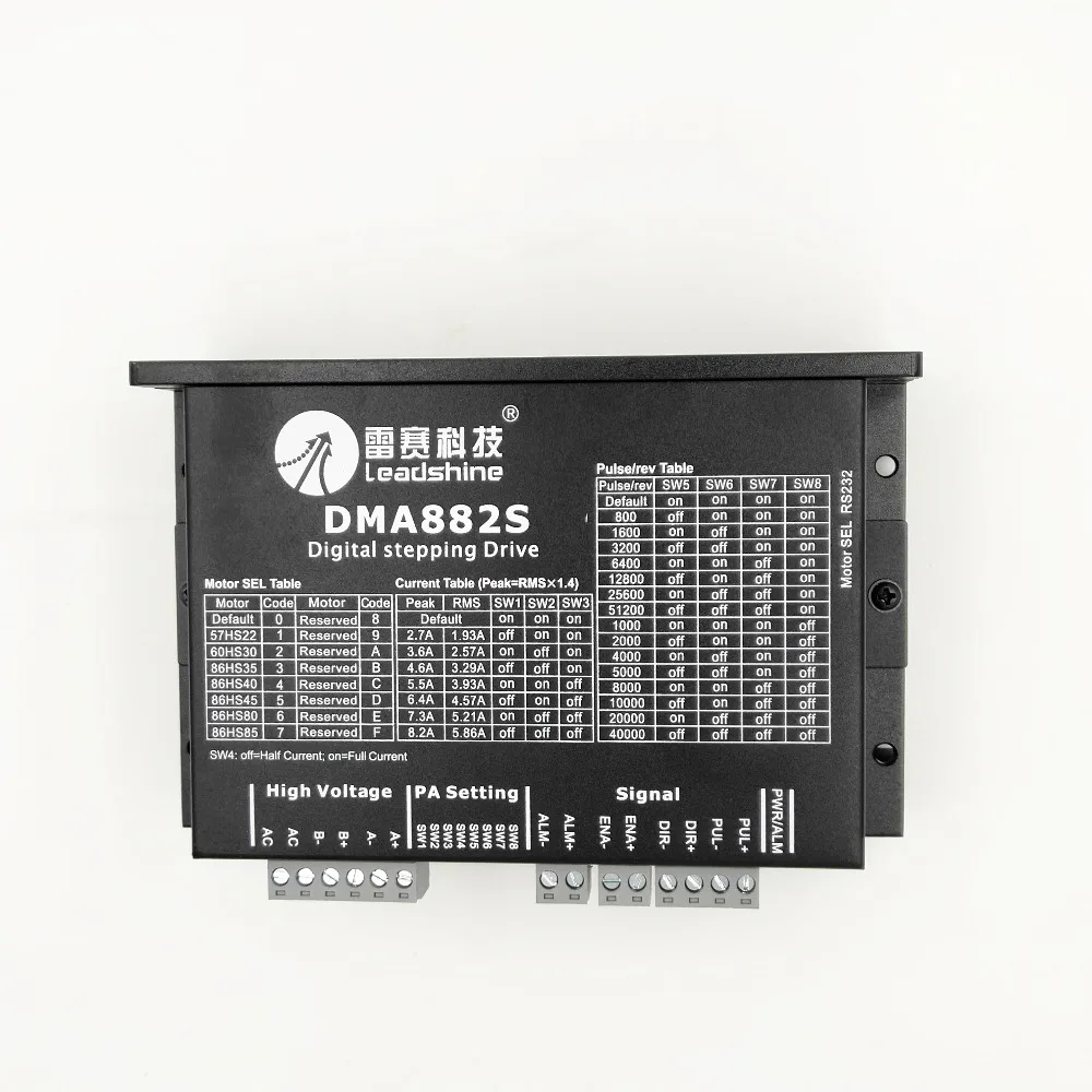 Фото Цифровой шаговый драйвер с ЧПУ DMA882S 2 фазный привод 7.2A гибридный электродвигатель Цифровой шаговый драйвер с ЧПУ DMA882S 2 фазный привод 7.2A гибридный электродвигатель