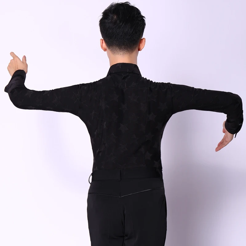 

Adult Modern Dance Costumes Men'S Latin Dance Practice Competition Tops Male Shirt Standard Ballroom Waltz Dancing Wear DQS1749