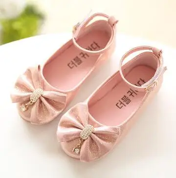 Детская обувь для девочек принцессы модные сандалии с бантом и бриллиантами