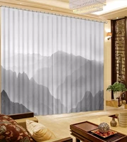 new custom 3d beautiful curtains for living room black and white landscape painting curtains gray curtains blackout shade window