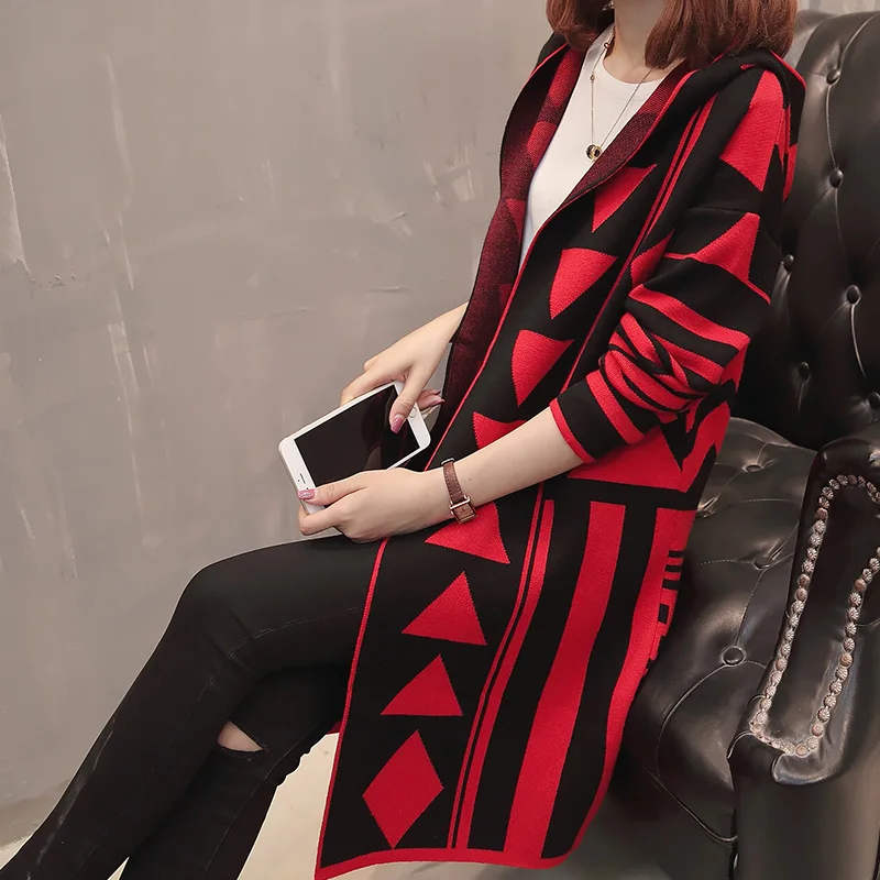 7760 (no. 4 in 1 room 5) to film a new geometry into color hooded long knitted cardigan 60 |