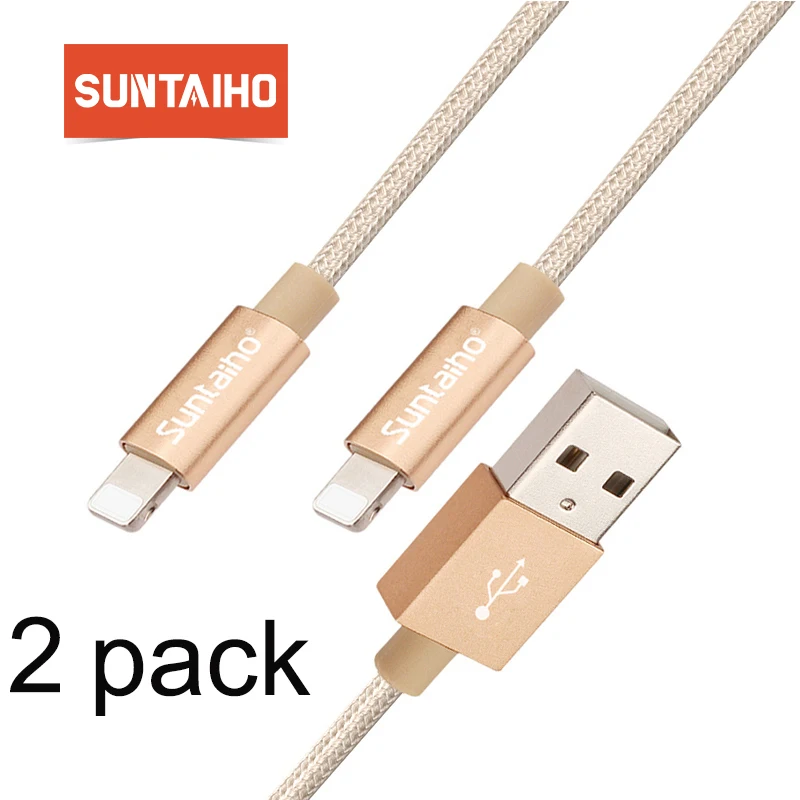 2 шт. usb кабель Suntaiho для iPhone быстрой зарядки и передачи данных XS Max XR X 8 7 6 6S 5 5S