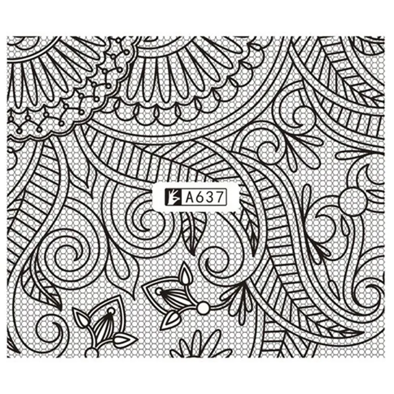 1 Sheet Arabesque Totem Nail Art Water Decals Transfer Sticker | Красота и здоровье