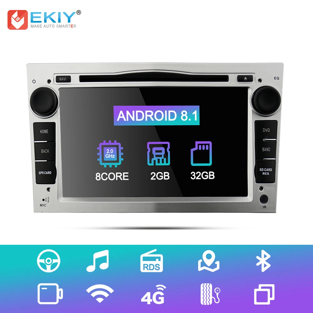 EKIY 2 Din Android 8 1 Автомобильный мультимедийный плеер для OPEL ASTRA Zafira комбинированный