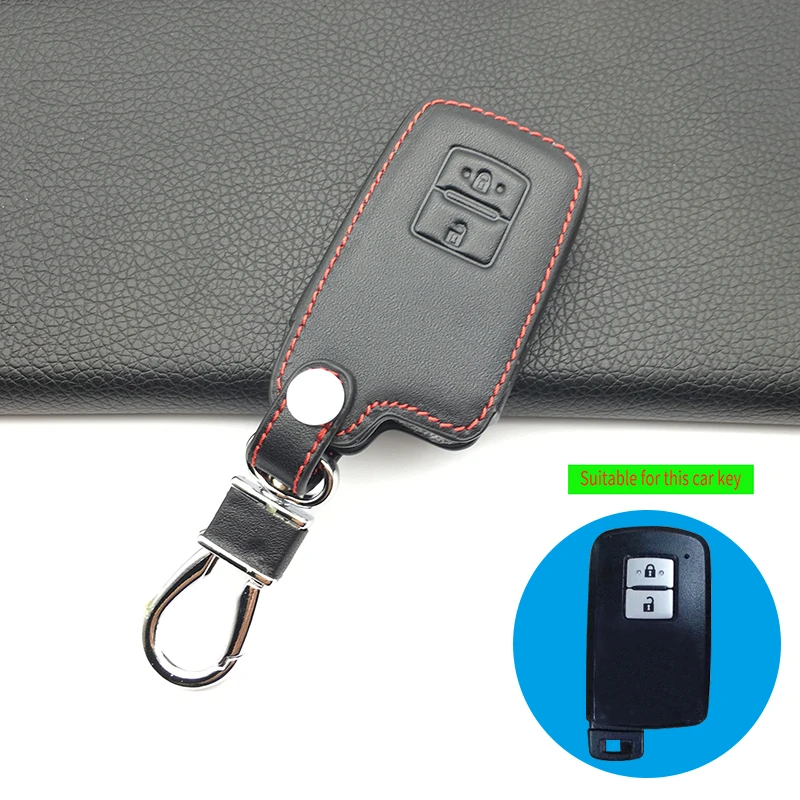 Новейший кожаный чехол для ключей Toyota Auris Camry RAV4 Avalon Yaris Verso 2/3/4 кнопки без ключа Fob