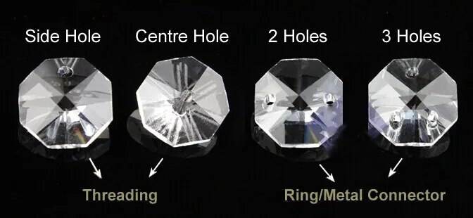 14 мм AAA MC прозрачные стеклянные Восьмиугольные бусины 3 отверстия для деталей
