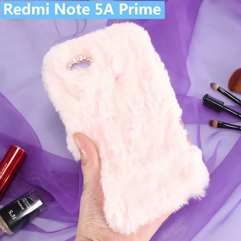 Для Redmi Note 5A Prime 3D роскошный плюшевый мягкий меховой пушистый Блестящий гелевый