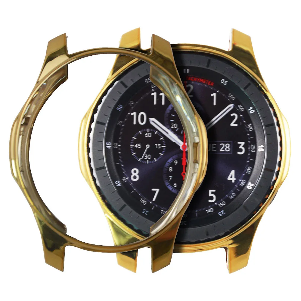 Gold Модная мужская обувь из ультра-тонкая защитная крышка для samsung Шестерни S3 Frontier/Классический мягкий TPU бампер для samsung Galaxy Watch 46 мм корпус часов - Цвет ремешка: Gold