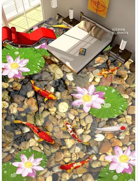 Пользовательские фото пол обои дома-больной еще раз для цветочного камня 3d