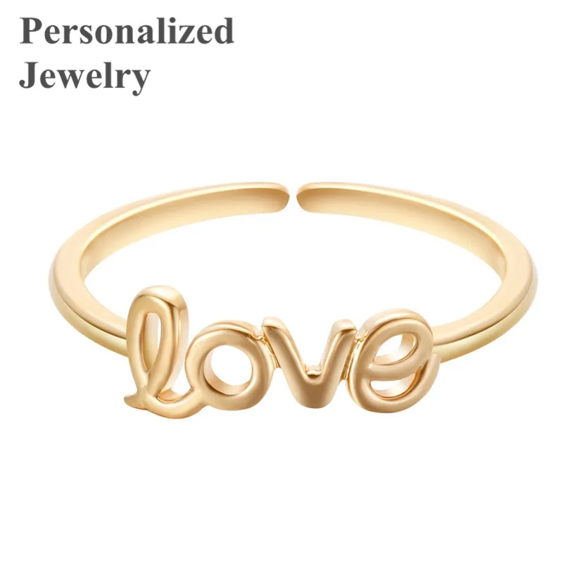 Любые персонализированные кольца на заказ с именем Любовь Дизайн монограмма