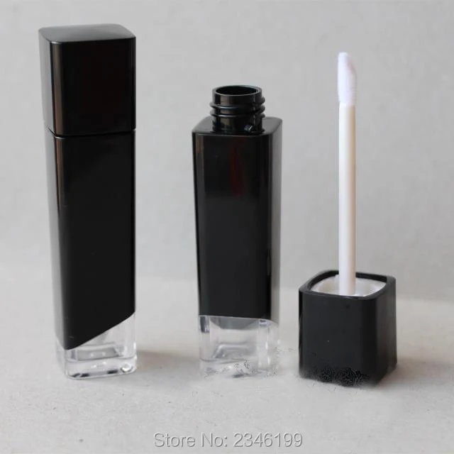 5 мл 40 шт./лот черная квадратная Губная Помада упаковочная бутылка с прозрачным