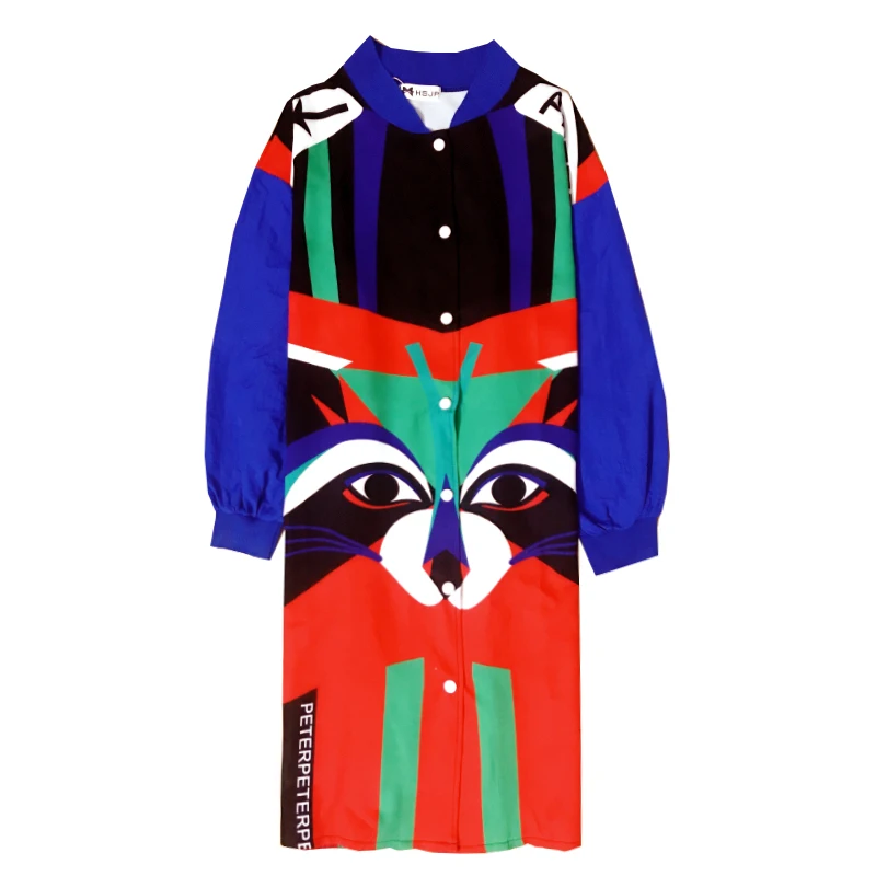 Летнее платье рубашка большого размера с принтом из мультфильма уличная одежда