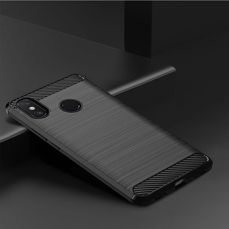 Матовый Мягкий силиконовый чехол из углеродного волокна для телефона Xiaomi Pocophone F1