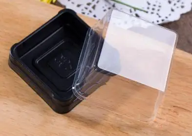 6.8x6.8x4cm black 100 шт = 50 комплектов, размер L, Черное и Золотое дно, пластиковая упаковка для торта, коробка для торта, Купола, сувениры, коробки для свадебного подарка, принадлежности для детского душа - Цвет: 6.8x6.8x4cm black