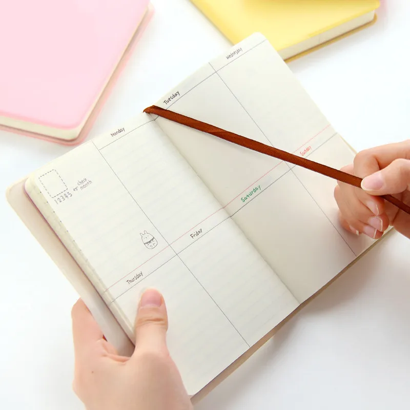 Year 2018-2019 Cute Diary Any Planner Pocket Journal Kawaii Notebook Agenda Scheduler Memo 4 Colors Korean WJ-XXWJ215- | Канцтовары для