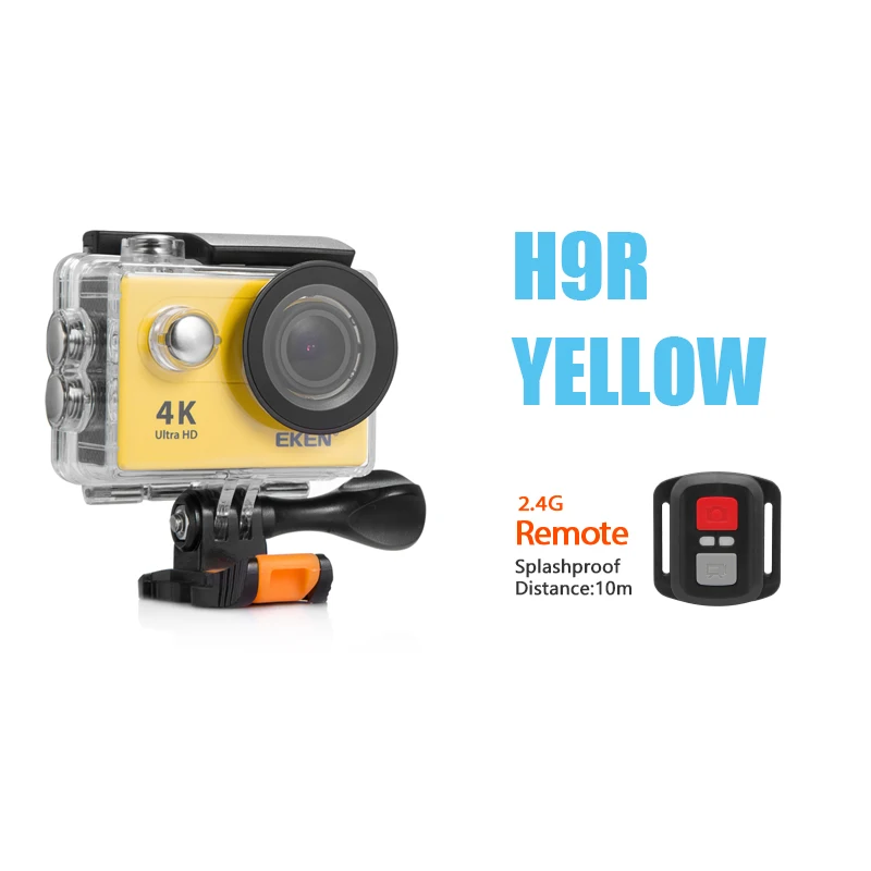 Новое поступление! Оригинальная Экшн-камера Eken H9R/H9 Ultra HD 4 K, 30 м, водонепроницаемая, экран 2,0 дюйма, 1080 p, Спортивная камера go extreme pro cam - Цвет: h9r yellow