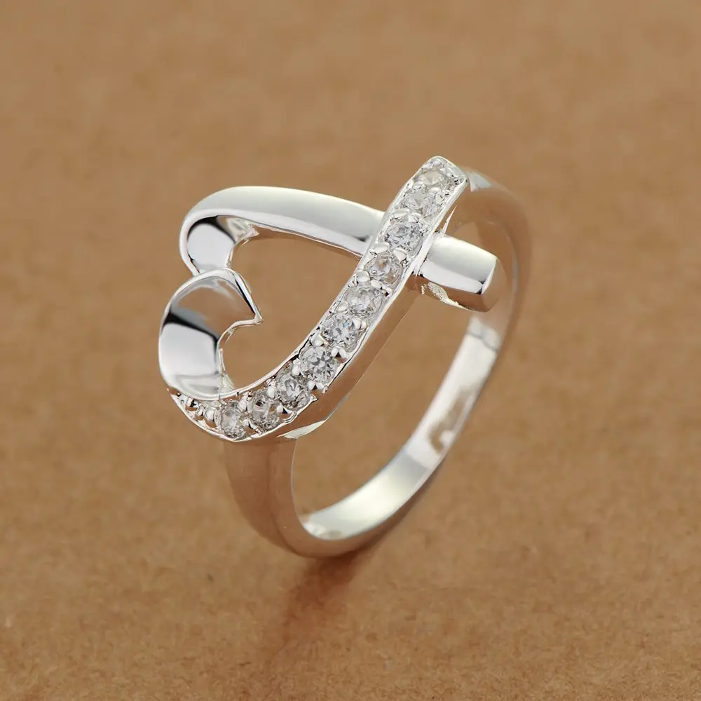 Женское серебряное кольцо love heart изысканное модное ювелирное изделие в подарок