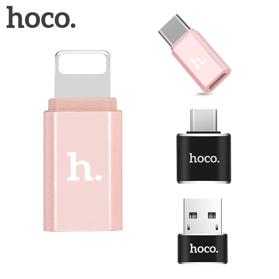 Адаптер преобразователь USB HOCO OTG Micro на Type C Lightning адаптеры для телефона и