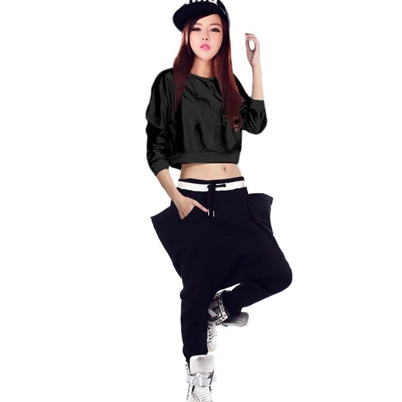 2 Jazz Dance Suit Ds Fashion Hip-hop Clothing Women Loose Suit Hip-hop Hip-hop Students Performing Practice Dance Clothes - Цвет: 2