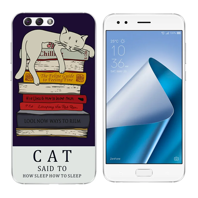 for Asus Zenfone 4 ZE554KL Cover Soft TPU Silicone Cat Landscape Printing Phone Cases Bags |