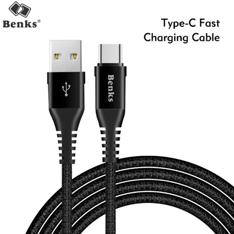 Benks Прочный USB Тип C зарядный кабель для передачи данных samsung S8 S9 huawei P10 P9 плюс