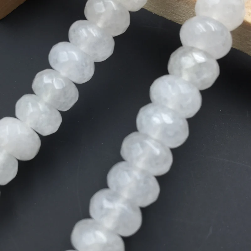 REACHLIN JEWELS белый натуральный камень Jades 5x8 мм Rondelle граненые Jaspers свободные бусы из