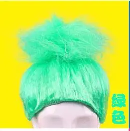 A Style Green Парик для троллей для детей мульти костюм косплей вечерние принадлежности Детская шапка из волос парик новейший косплей парик Хэллоуин парики - Цвет: A Style Green