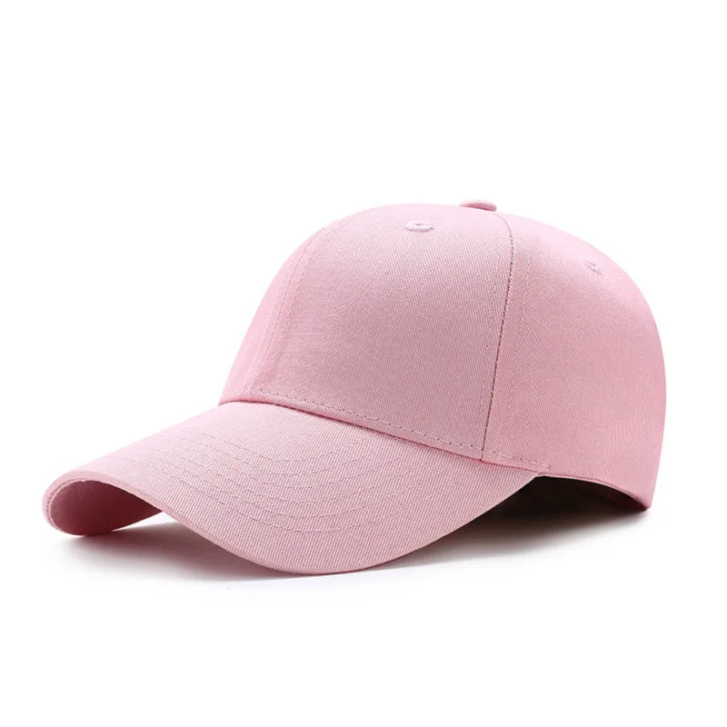 Pink Регулируемые мужские бейсболки, летние Простые Изогнутые кепки с солнцезащитным козырьком, Женские однотонные кепки, модные аксессуары для улицы - Цвет: Pink