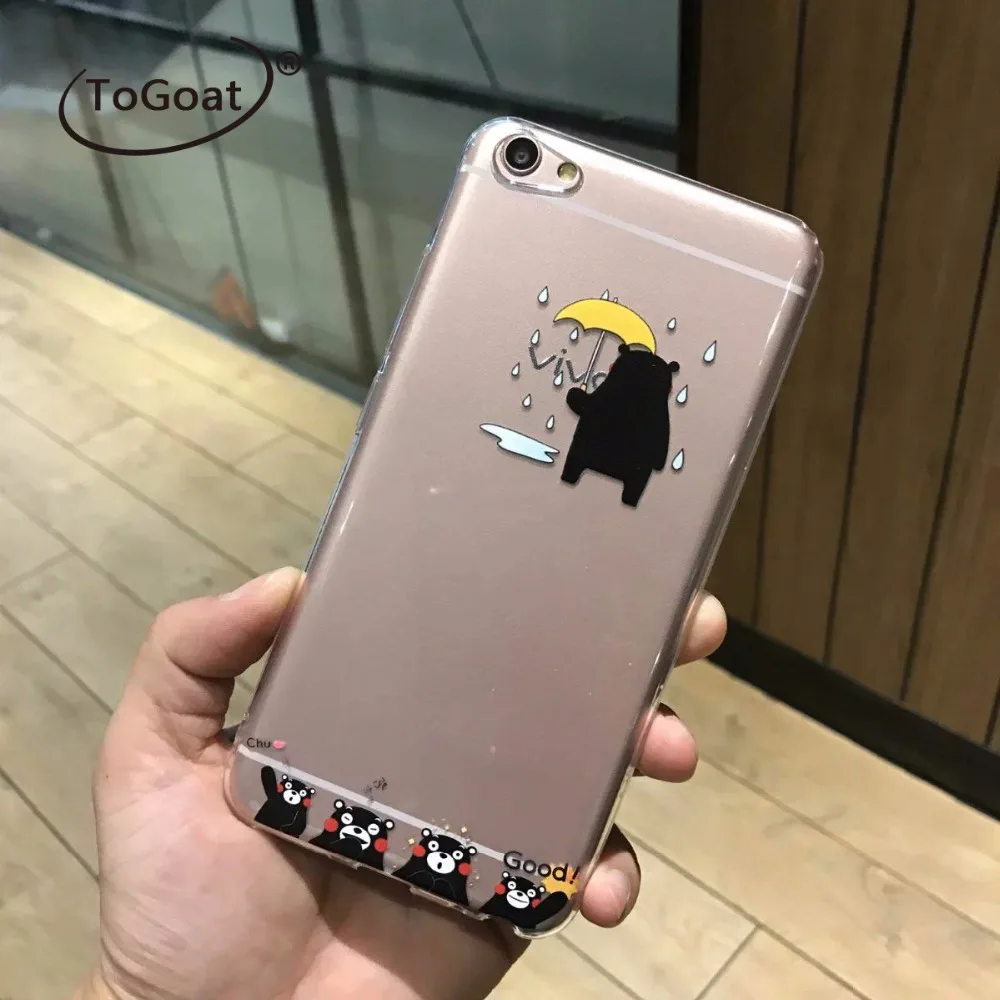 ToGoat Забавный Мультфильм Япония Kumanon Медведь Ясно Мэтт ТПУ Тощий Cover Case Для iphone6/6s 6