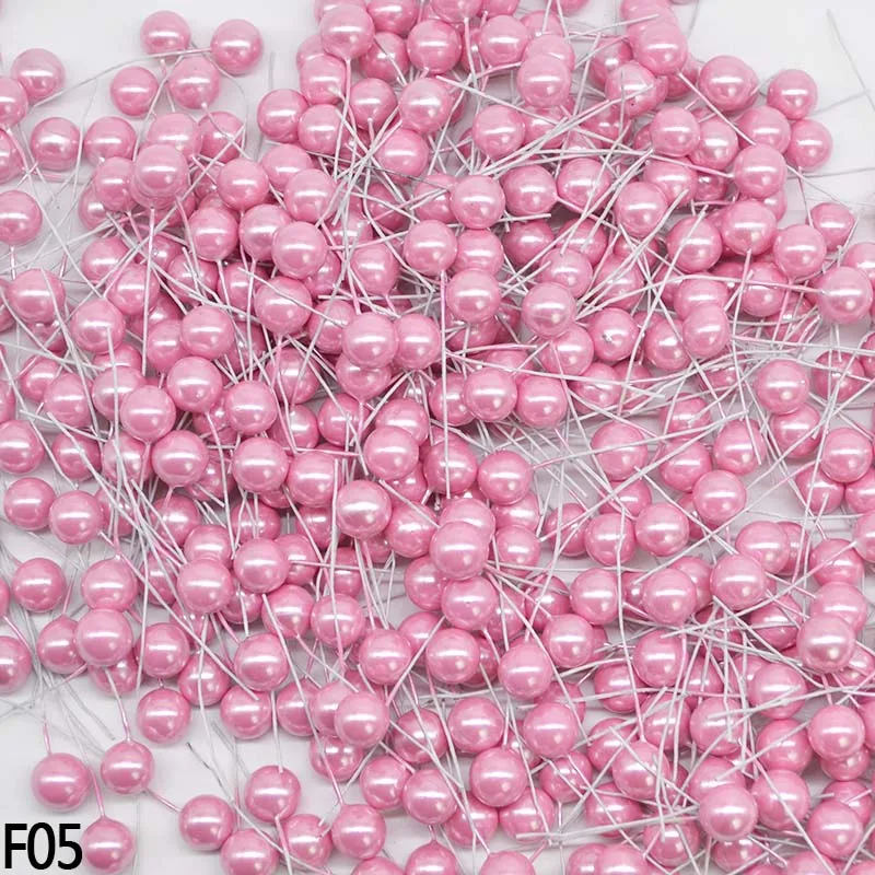 F05 50 шт. 12 мм миниатюрные ягоды искусственный цветок многоцветный Вишневый гранатовый Stamen Свадебные украшения DIY венки - Цвет: F05