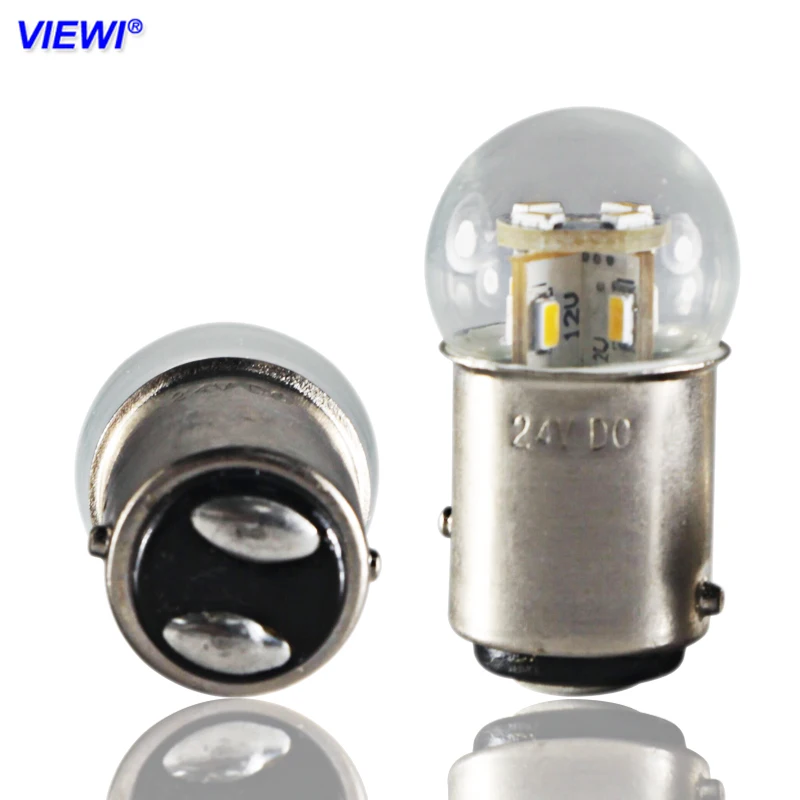 

S25 1157 BAY15D led car lights 6v 12v 24v 36v 48v Double contact light 1.5W glass cover IP65 Auto Turn Signal Brake stop Lamp