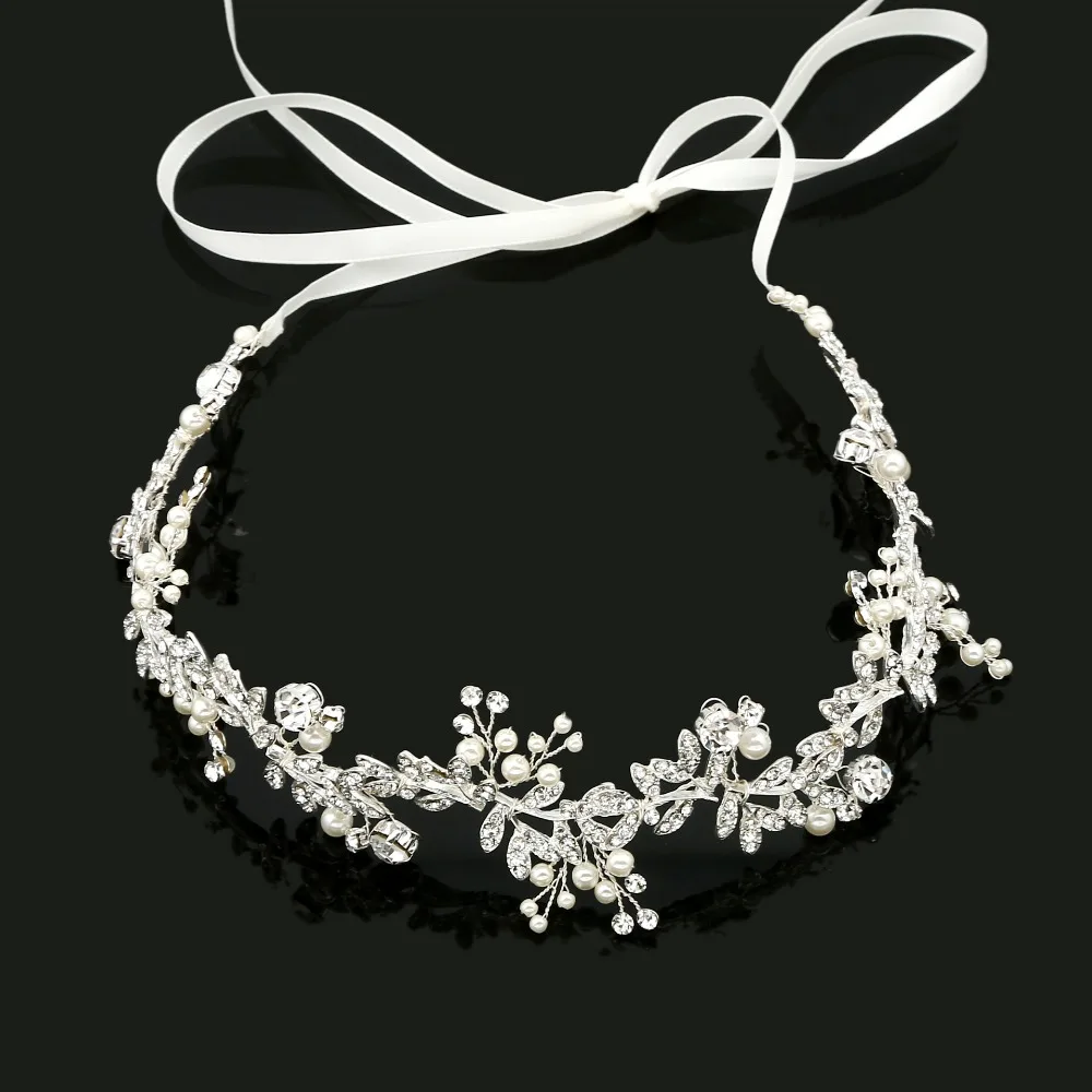 Лента для волос ручной работы с кристаллами и жемчугом|bridal hair vine|hair vineheadband bridal |