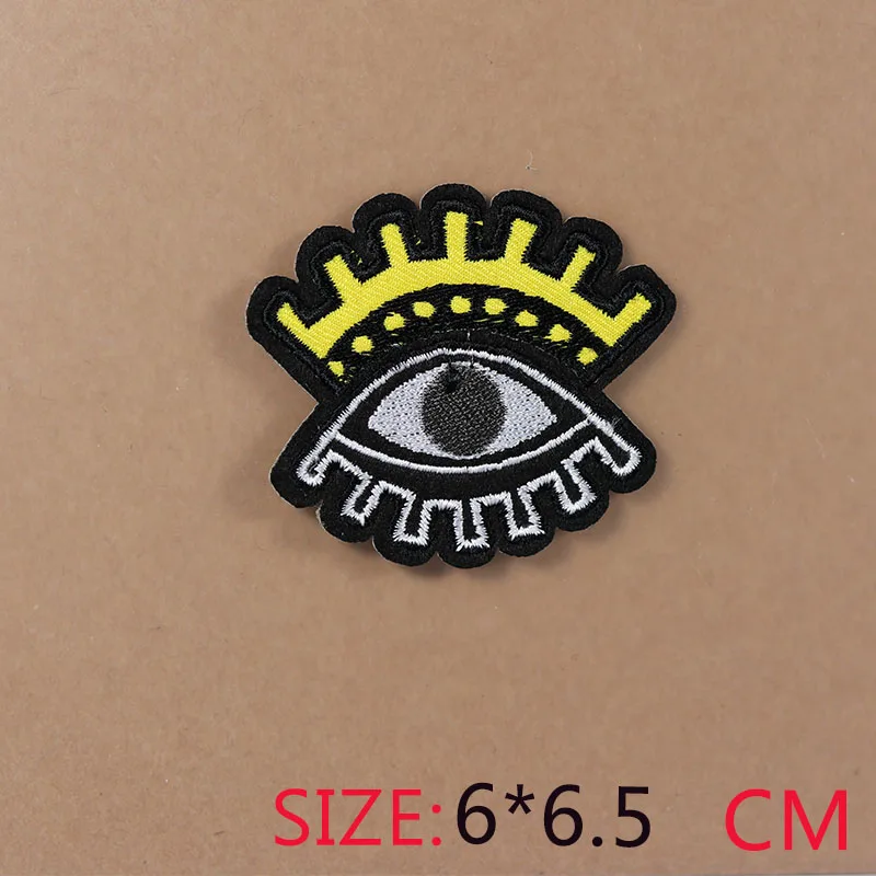 Горячая Распродажа 1 шт. Модный золотой глаз белый Железный вышитый патч для
