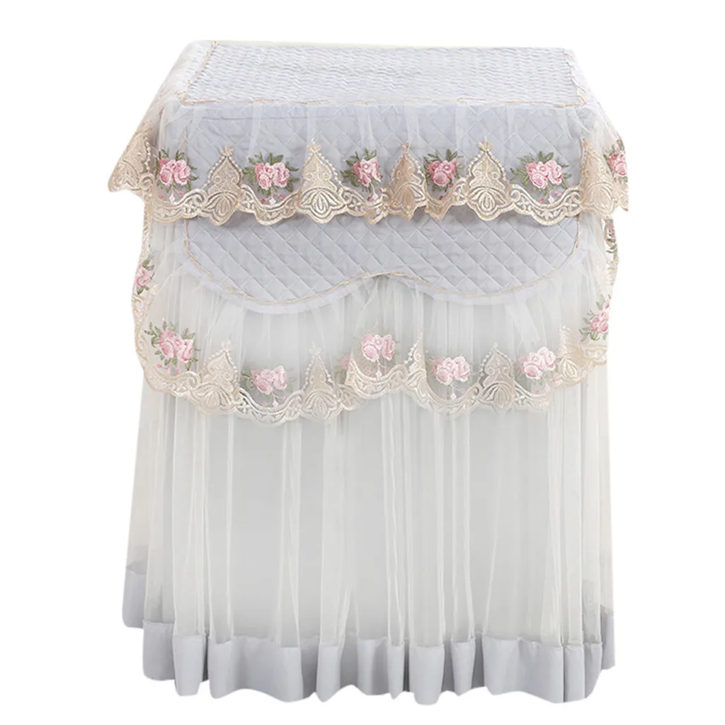 

Lace Ruffle Floral Washing Machine Dust Cover Protection Front Durable Soft Home