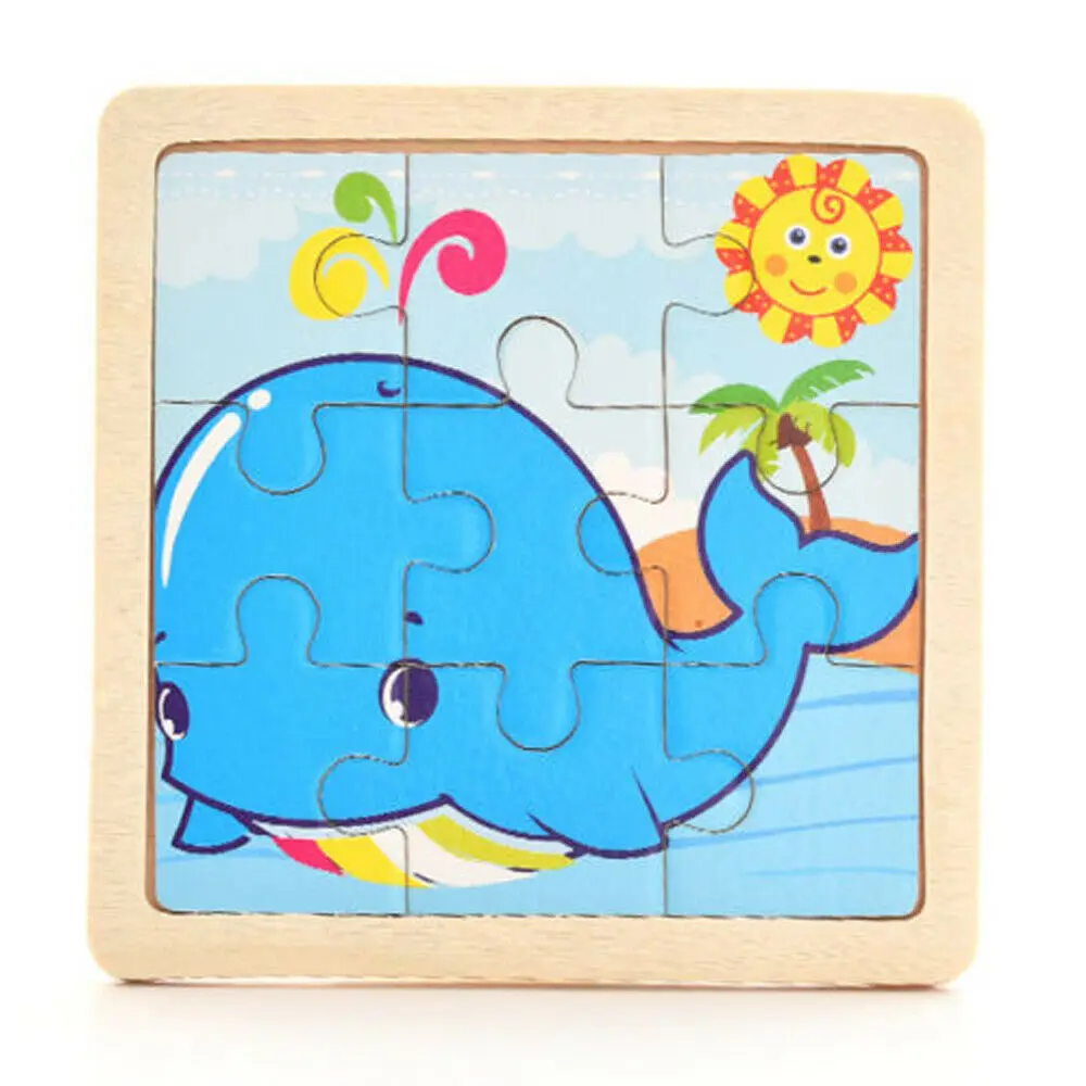 Whale Новинка, горячая 17 видов стилей, развивающие цветные детские игрушки, 3D деревянная головоломка, мультяшная развивающая детская игрушка - Цвет: Whale