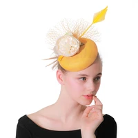 yellow fashion floral fascinator headbands hats accessories veils gorgeous bridal wedding party headwear women ladies elegant