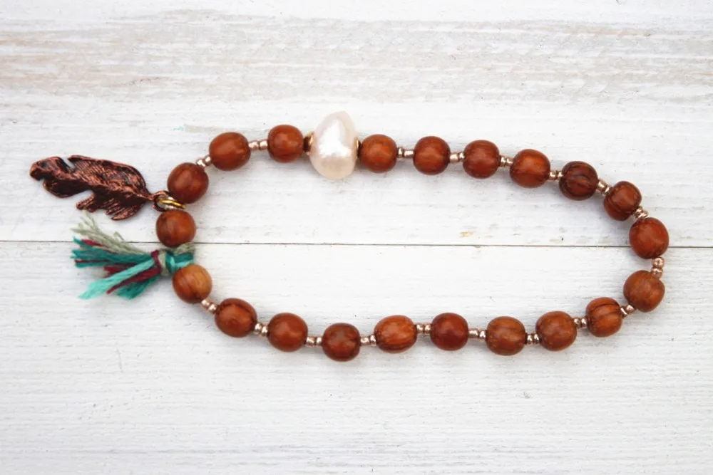 Dongmu ювелирные изделия в богемном стиле модные деревянные бусины леди браслет