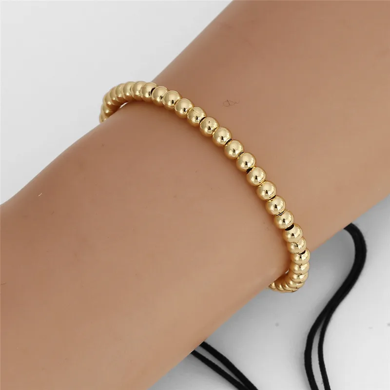 Женский браслет Макраме NADEEM медный плетеный с медными бусинами 4 мм|bracelet jewelry|bangle