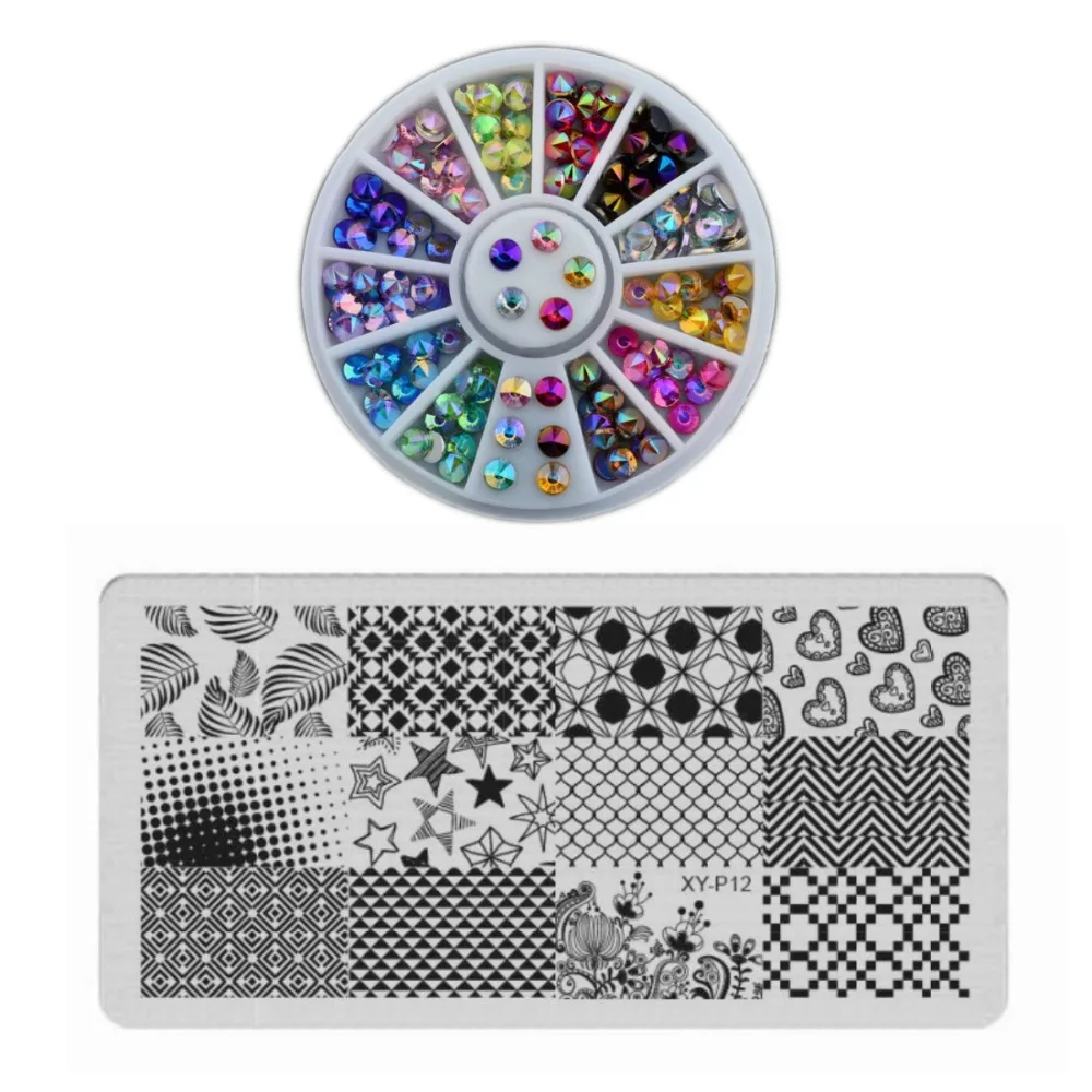 Трафареты XYP12 для стемпинга ногтей 2 шт./компл.|template stencil|nail stampingimage template |