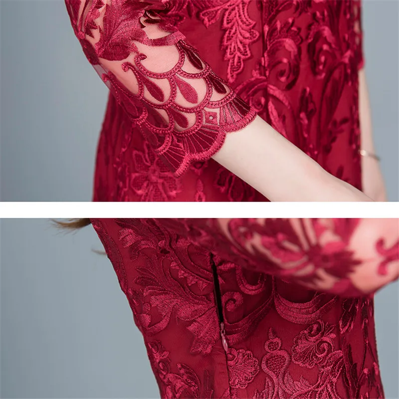 Весна женское платье 2019 новый кружева вокруг шеи мешок хип тонкий Женское
