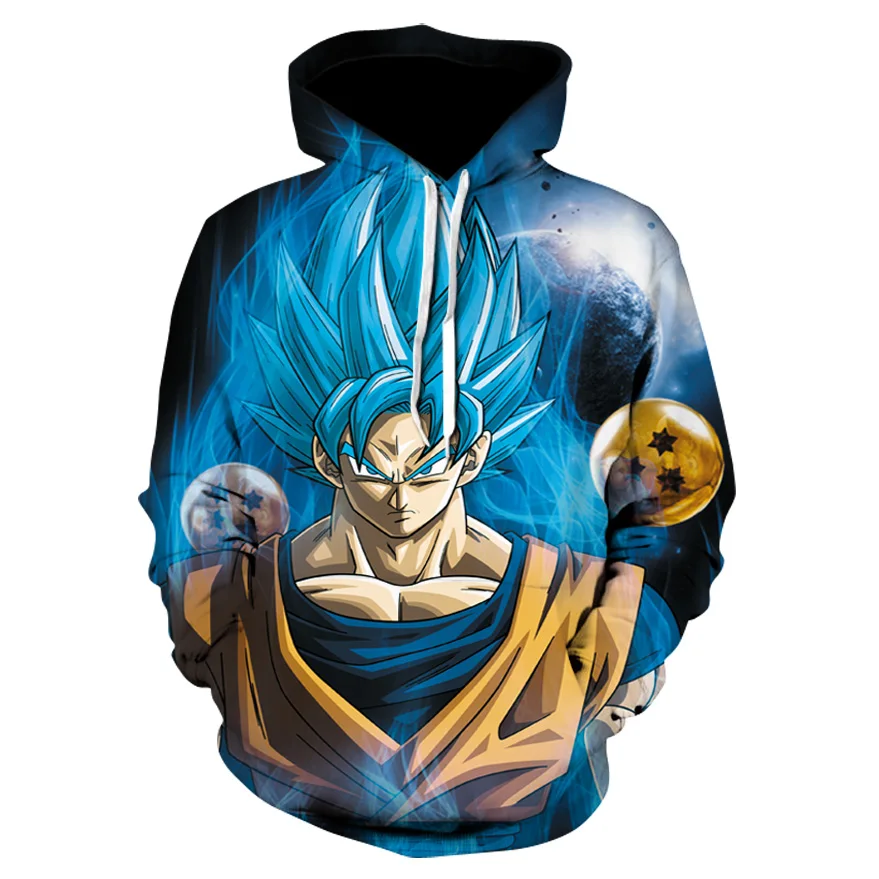 2019 Dragon Ball Hoodie Long Sleeve Pullover Fashion Design Men Tracksuits Streetwear Hoodies Plus Size 4XL | Мужская одежда