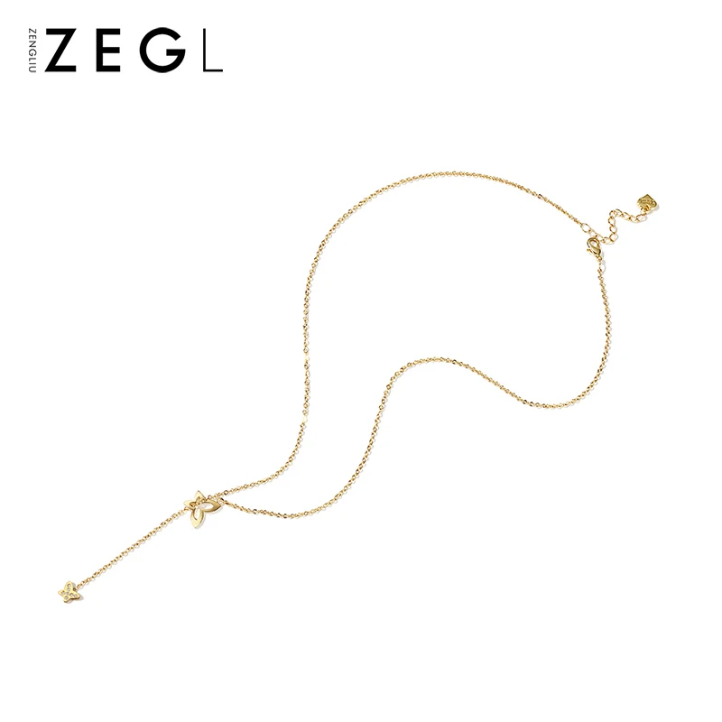 ZEGL small fresh butterfly necklace female clavicle chain simple student Sen Department girlfriends net red | Украшения и
