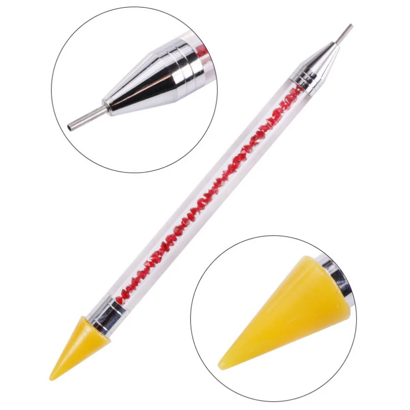 Dual-ended Nail Dotting Pen Crystal Beads Handle Rhinestone Studs Picker Wax Pencil Manicure Nail Art Tool 02